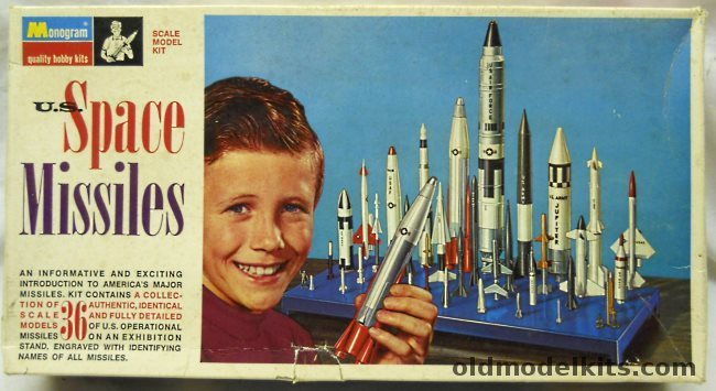 Monogram 1/128 US Space Missiles Titan II- Atlas- Minuteman II- Thor- Hound Dog- Corporal- Nike Hercules- Sergeant- Nike Ajax- Poseidon- Honest John- Terrier- La Crosse- ASROC- Rat- Sparrow- Bullpup- Falcon- Redstone- Jupiter- Spartan- Bomarc- Pershing- Talos + More, PS221-300 plastic model kit